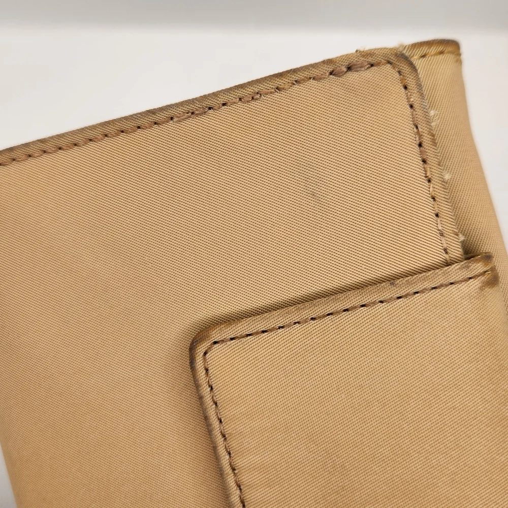 Vtg Kate Spade Tan Nylon Unisex Wallet Classic Retro Y2k Utility Minimalist - Picture 9 of 10